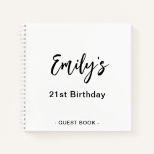 21e Anniversaire de la fête Livre d'invité Blanc