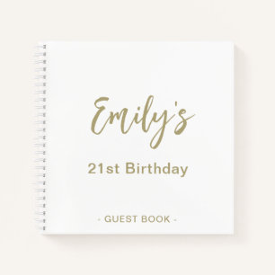21e Anniversaire de la fête Livre d'invité   Blanc
