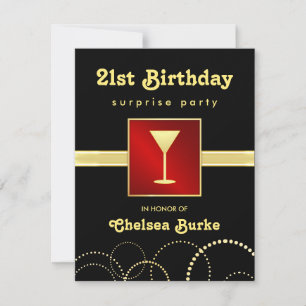 21e Anniversaire de la Surprise Party - Invitation