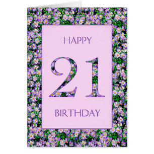 21e anniversaire de marguerites violettes