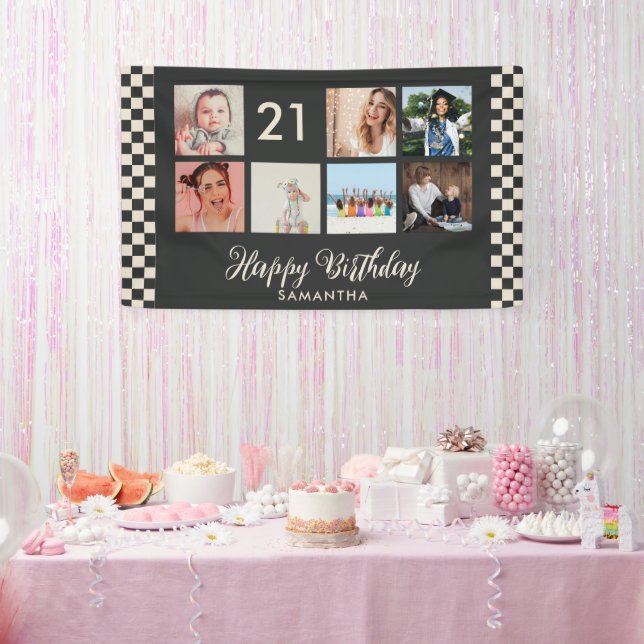 21e anniversaire fête photo Collage Bannière (Fête)