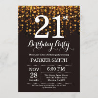 21e anniversaire Invitation Parties scintillant d'
