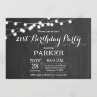 21e Anniversaire Invitation Tableau de bord