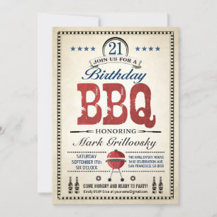 21e anniversaire Invitations au barbecue