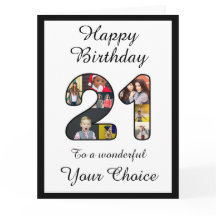 21e anniversaire Joyeux 21 Modèle photo personnali