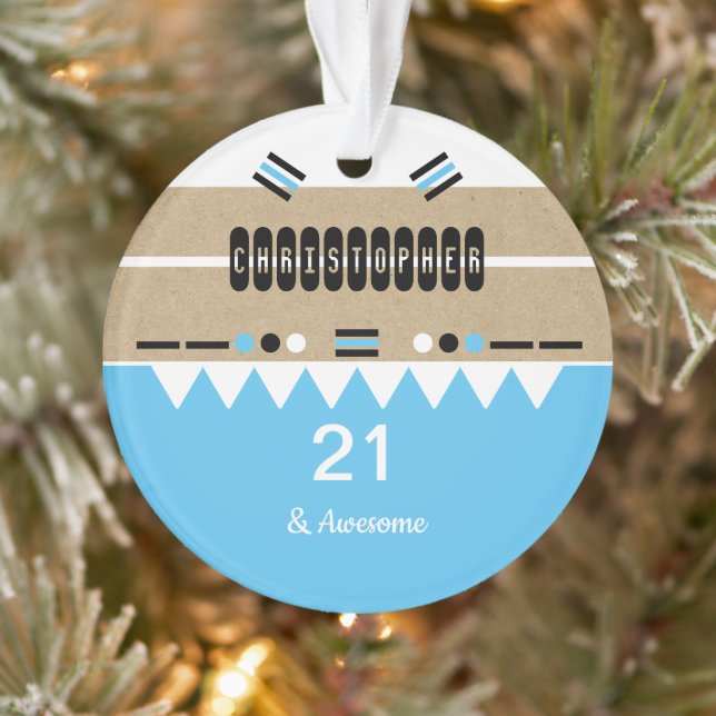 21e anniversaire magnifique bleu et blanc (Arbre)