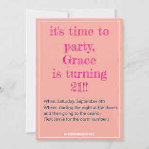 21e anniversaire mauvaises décisions Invitation