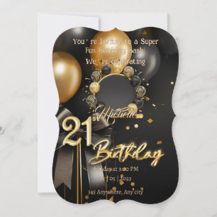 21e anniversaire Modèle d'invitation