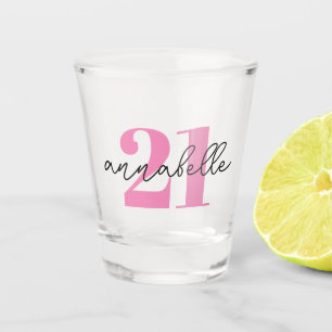 21e anniversaire prénom photo verre