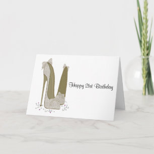 21e Anniversaire Stiletto Chaussures Carte de voeu