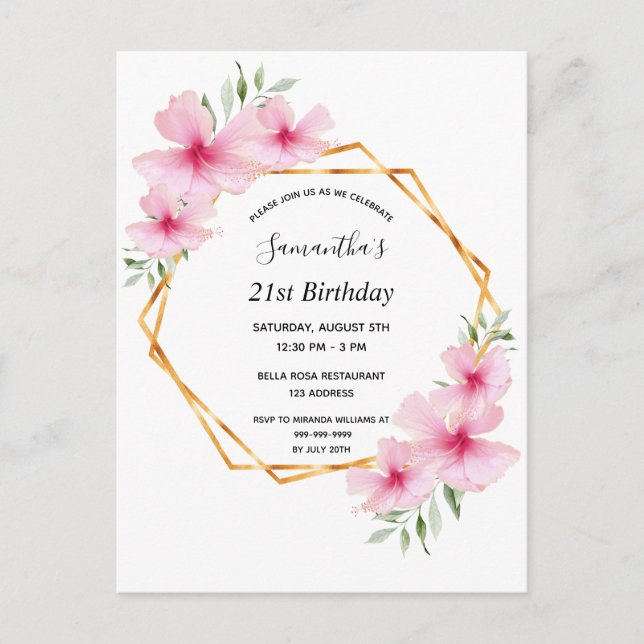 21e anniversaire tropical géométrique invitation r (Devant)