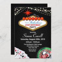 21e anniversaire Vegas Casino Invitation