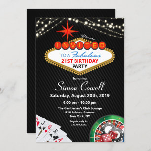 21e anniversaire Vegas Casino Invitation