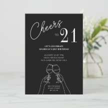 21e fête de joie élégante invitation d'anniversair