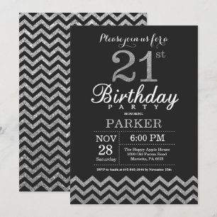 21e Invitation anniversaire Parties scintillant no