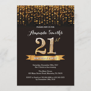 21e Invitation anniversaire Parties scintillant no