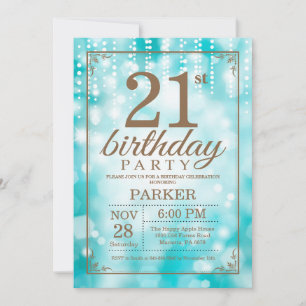 21e Invitation anniversaire Parties scintillant Tu