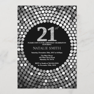 21e Invitation d'anniversaire Parties scintillant