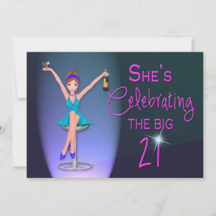 21E Invitation de fête d'anniversaire - Flirty et 