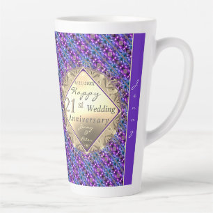 21ème anniversaire de laiton avec Iolite Latte Mug