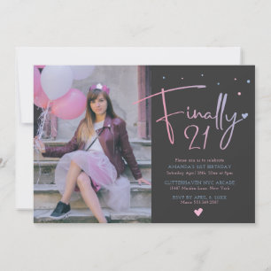 21ème anniversaire Invitation avec photo