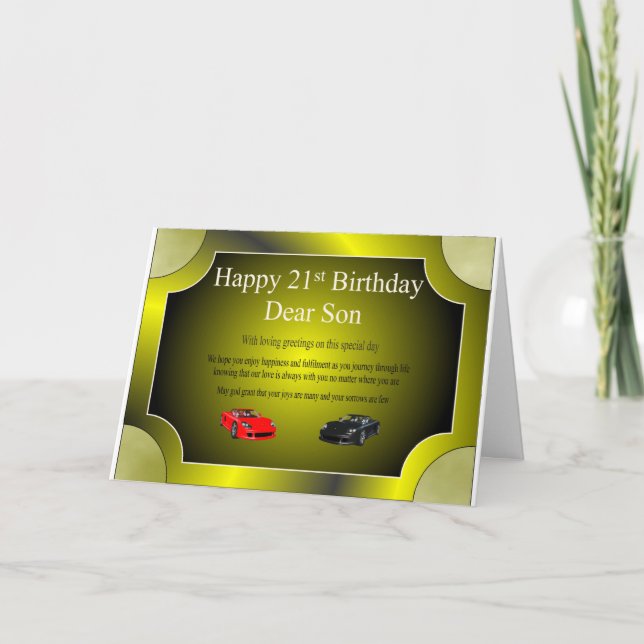 21ème Carte d'anniversaire (fils) (Devant)