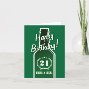 21ème Carte d'anniversaire pour la bière du fils  