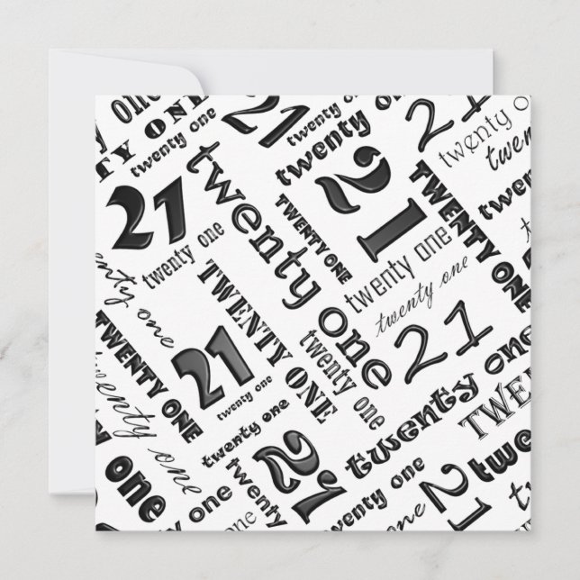 21ème Invitation de fête d'anniversaire (Devant)