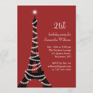 21ème Invitation de scintillement de Tour Eiffel