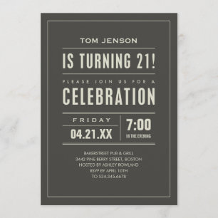 21ème Invitations de fête d'anniversaire