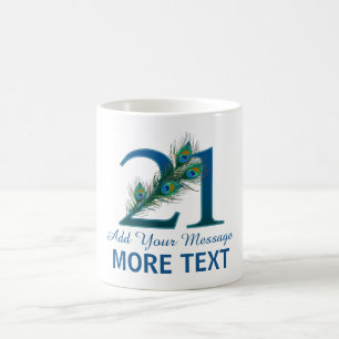 21ème tasse chique personnalisée de l'anniversaire