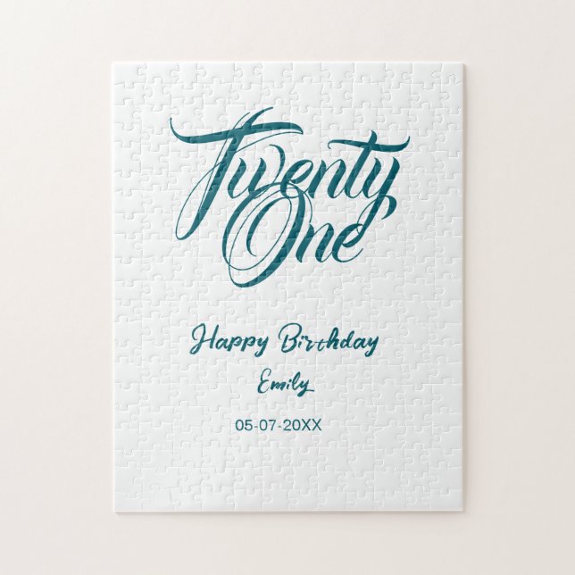 21st birthday add name date year blue template thi (Vertikal)