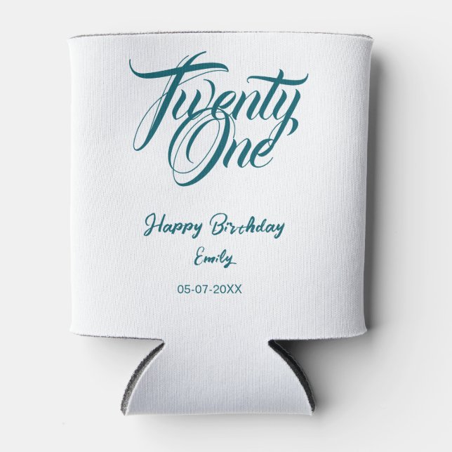 21st birthday add name date year blue template thi dosenkühler (Vorderseite)