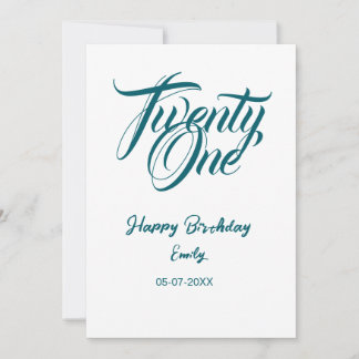21st birthday add name date year blue template thi einladung