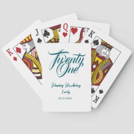 21st birthday add name date year blue template thi spielkarten
