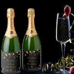 21st birthday black gold stars modern elegant<br><div class="desc">Elegant,  classic,  glamorous and girly style birthday label. A classic black background decorated with faux gold stars dripping. With the text: 21st Birthday. Personalize and add a name written with a modern hand lettered style script.</div>