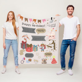 "21st birthday blanket. Woman" Fleecedecke