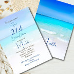 21ST Birthday Blue Ocean Destination Geburtstag Einladung<br><div class="desc">Eine 21. Geburtstagseinladung zum persönlichen Geburtstag. Das Design besticht durch eine schöne Meeresstrand-Szene. Das Alter kann für jedes Alter geändert werden, nicht nur für 21. Die Informationen können leicht auf Ihre eigenen persönlichen Informationen geändert werden, wobei das Wort Überraschung entfernt werden kann, das Alter geändert wird. Eine Geburtstagseinladung für männlich...</div>