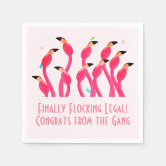 21st Birthday Finally Flocking Legal Flamingos Serviette