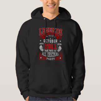 21st Birthday Legends Born In October 2001 21 Yrs Hoodie