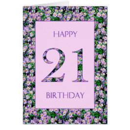 21st Birthday Purple Daisies