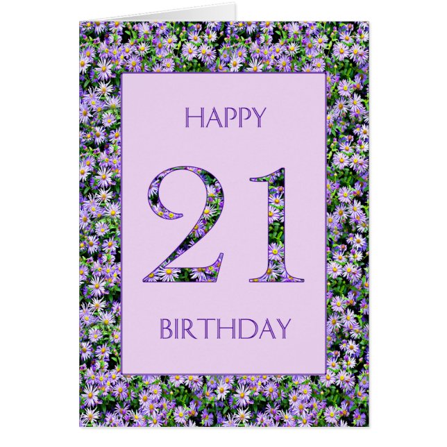 21st Birthday Purple Daisies (Vorne)
