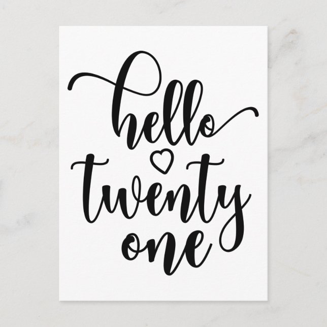 21st Birthday Women Hello 21 Cute 21 Years Old Postkarte (Vorderseite)