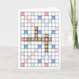 21st Birthday, Word Game Board Karte