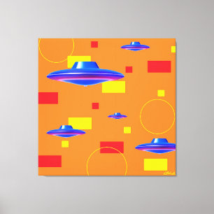 21st Century Mid-Modern UFO Patrol Ken Gage Leinwanddruck