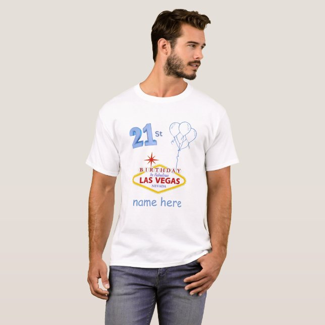 21St Las Vegas Geburtstag T - Shirt (Vorne ganz)