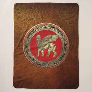 [220] Assyrian Winged Lion - Gold Lamassu Sherpadecke