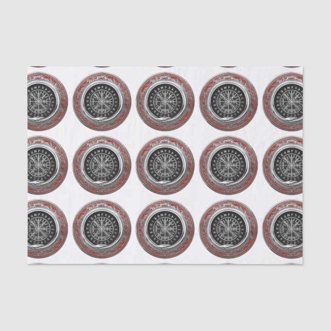 [220] Vegvisir - Viking Silver Magic Runic Compass Seidenpapier (Vorderseite)