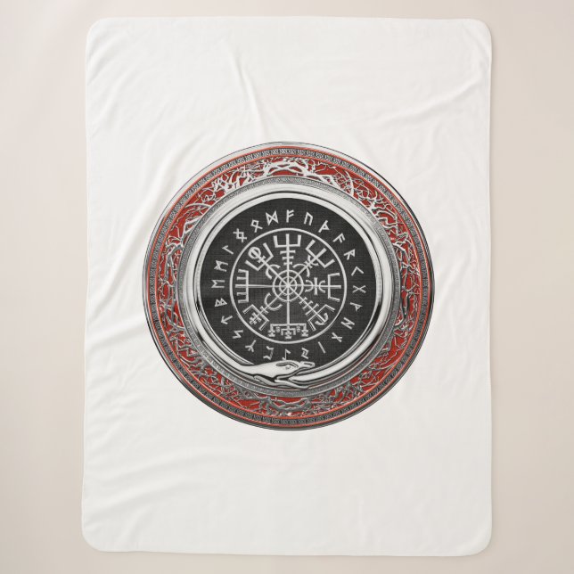 [220] Vegvisir - Viking Silver Magic Runic Compass Sherpadecke (Vorderseite)