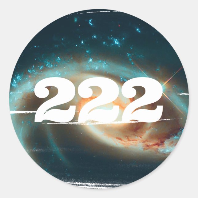 222 Alignment Angel Number Galaxy Manifestation Runder Aufkleber (Vorderseite)